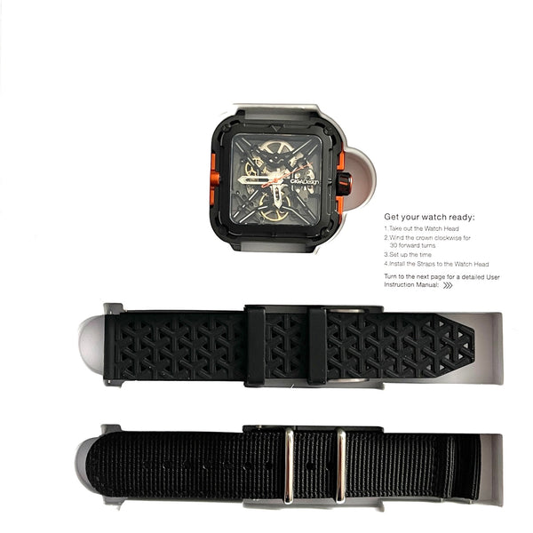 CIGA Design X Orologio Automatico Uomo In Acciaio 316L Scheletrato Con Doppio Cinturino Silicone E Nylon