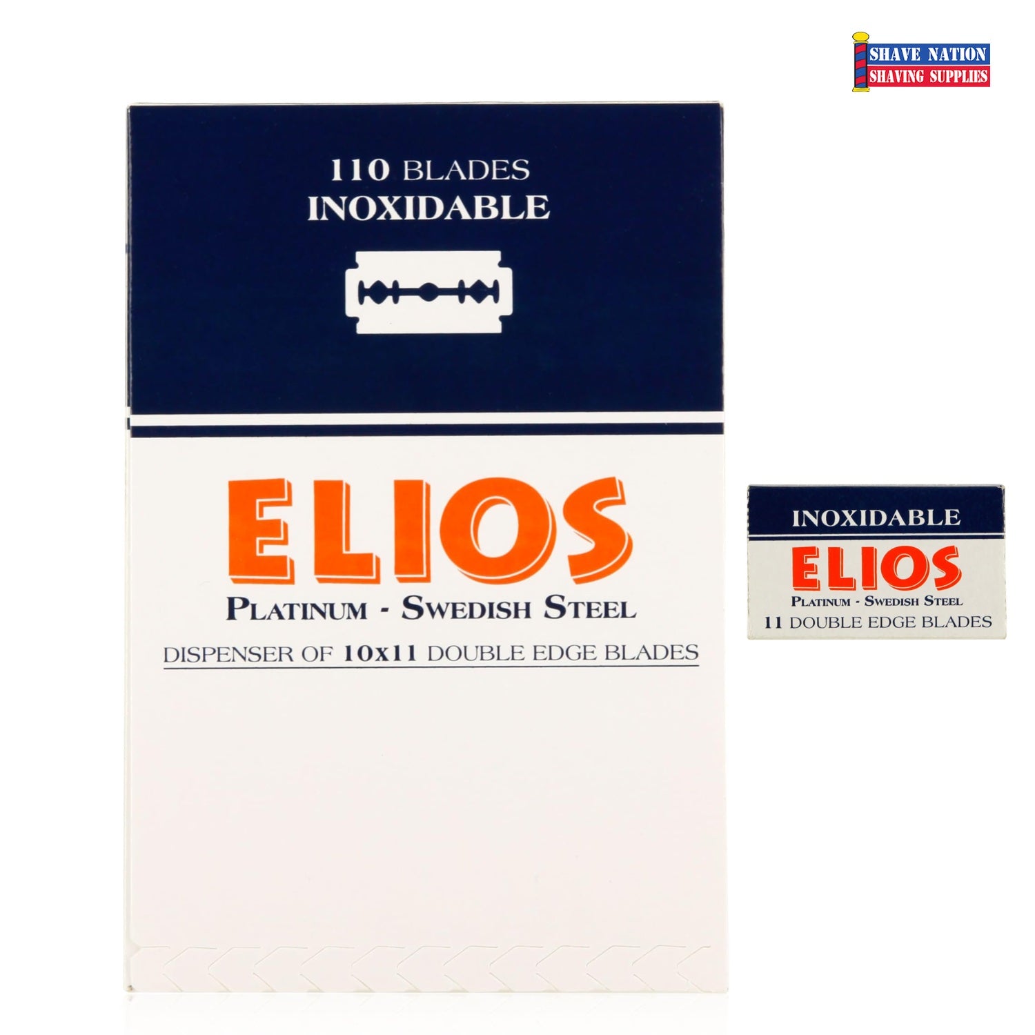 Elios Platinum Swedish Steel DE Blades 110ct