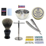 Geos Shavette Straight Razor Set