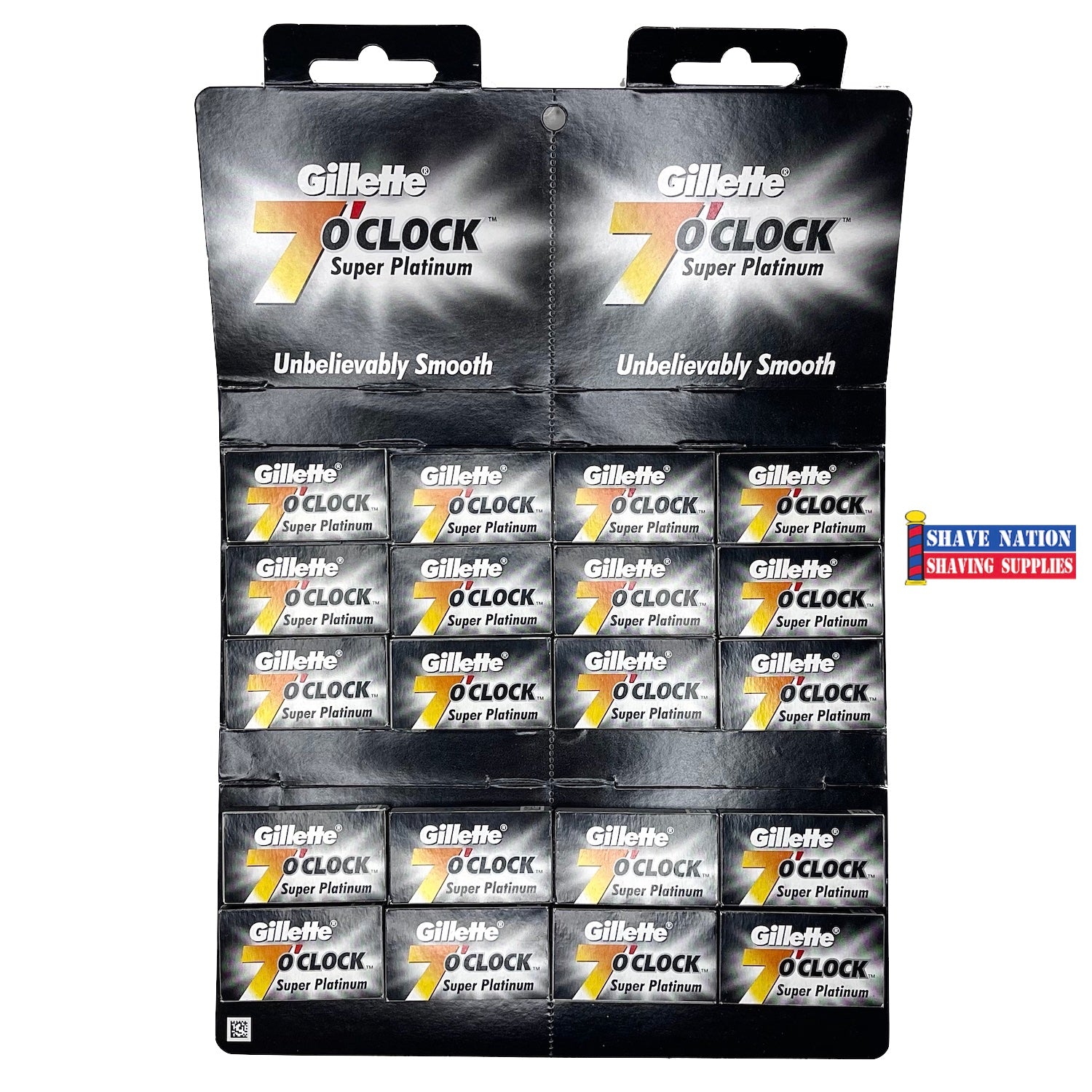 Gillette 7 O'Clock Super Platinum DE Blades Black 100ct Sleeve