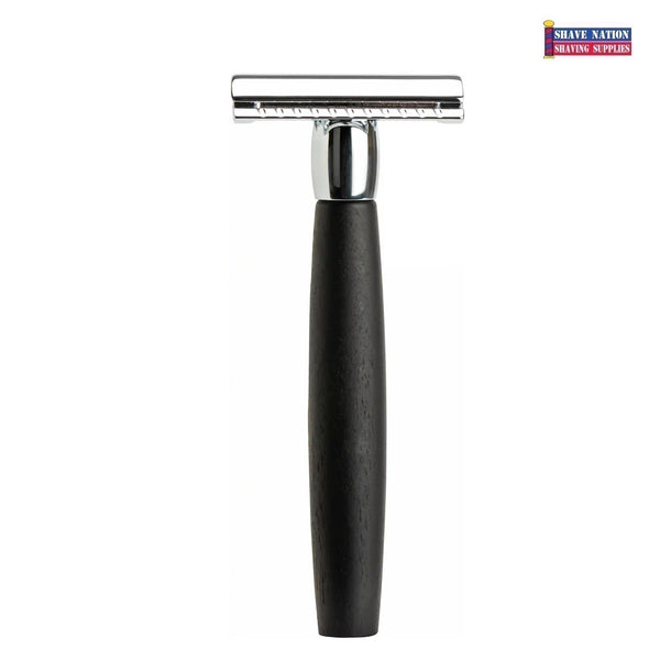 Merkur 49C Ebony Wood Safety Razor Flat Bar | Shave Nation Shaving