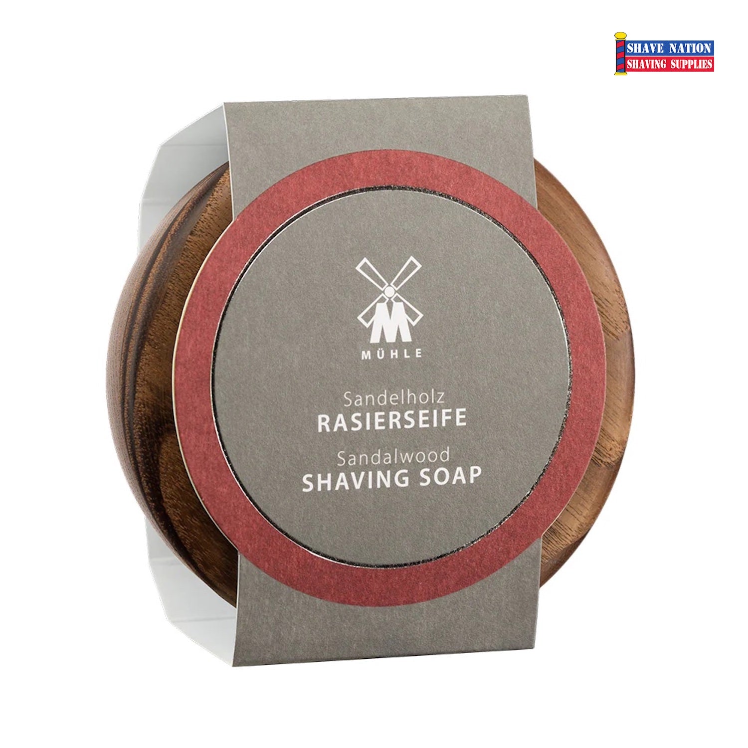 Mühle Sandalwood Shaving Soap in Wooden Bowl