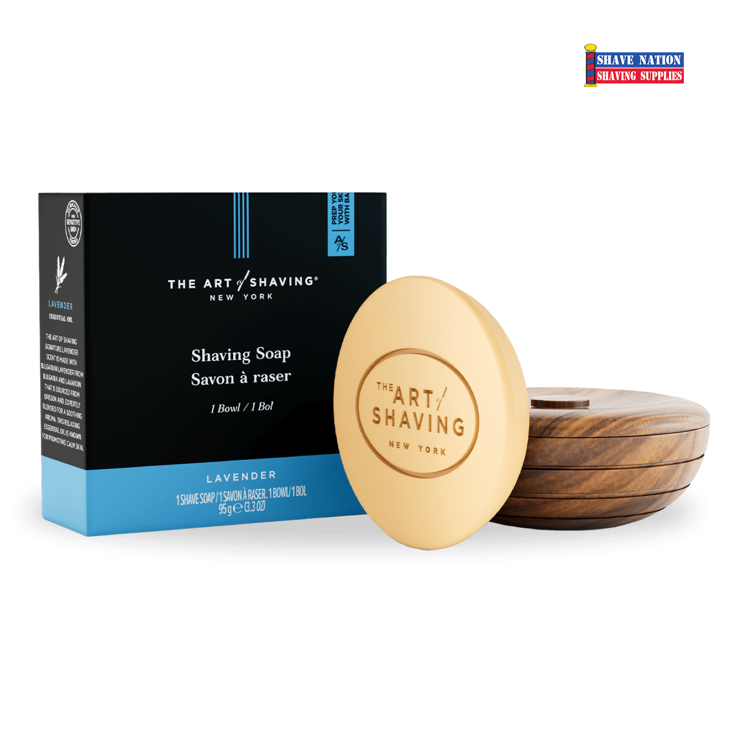 Art of Shaving Soap in Wooden Bowl