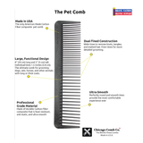 Chicago Comb Carbon Fiber Pet Comb