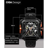 CIGADesign X Series Skeleton Automatic Mechanical Watch Stainless Steel X-Shaped Case