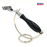 Curved Chrome Razor Stand for Straight, Shavette and Cartridge Razors