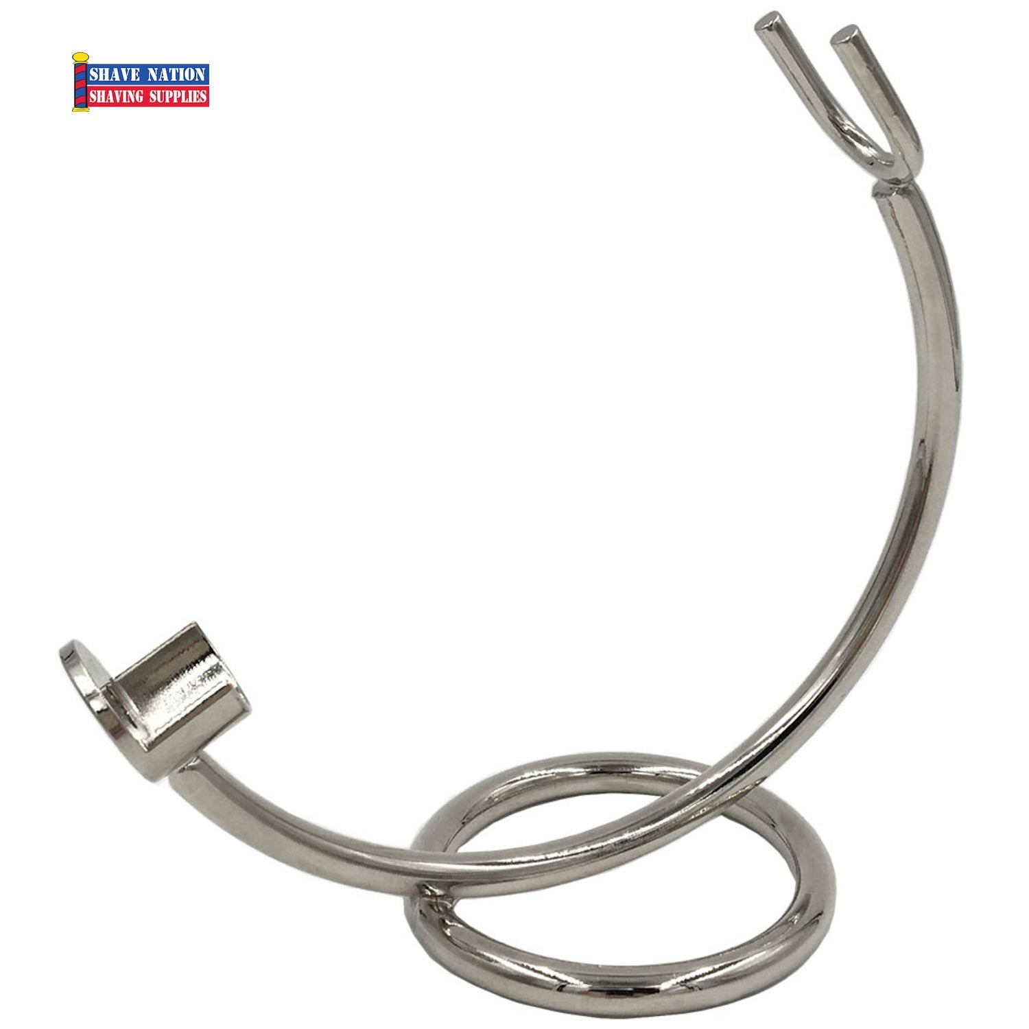 Curved Chrome Razor Stand for Straight, Shavette and Cartridge Razors