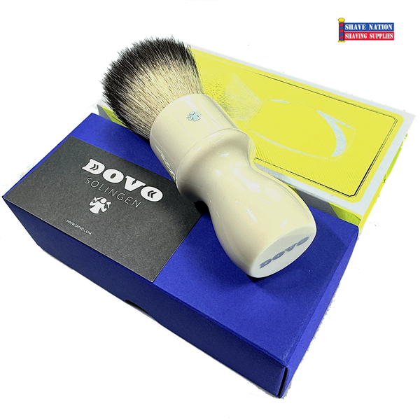 Dovo Synthetic Fiber Brush With Long Ivory Handle 