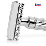 Fine DE5 Open Comb Safety Razor with Feather Blades