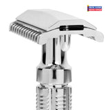 Fine DE5 Open Comb Safety Razor with Feather Blades