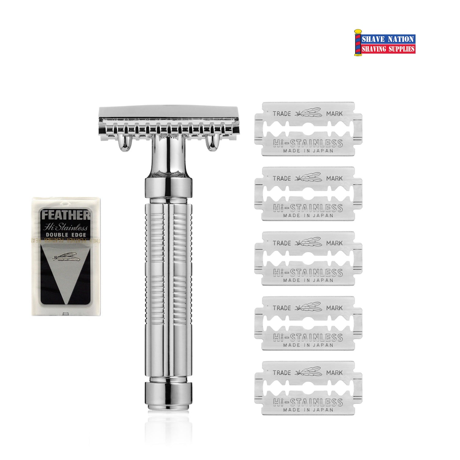 Fine Accoutrements DE5 Open Comb Safety Razor with Feather Blades