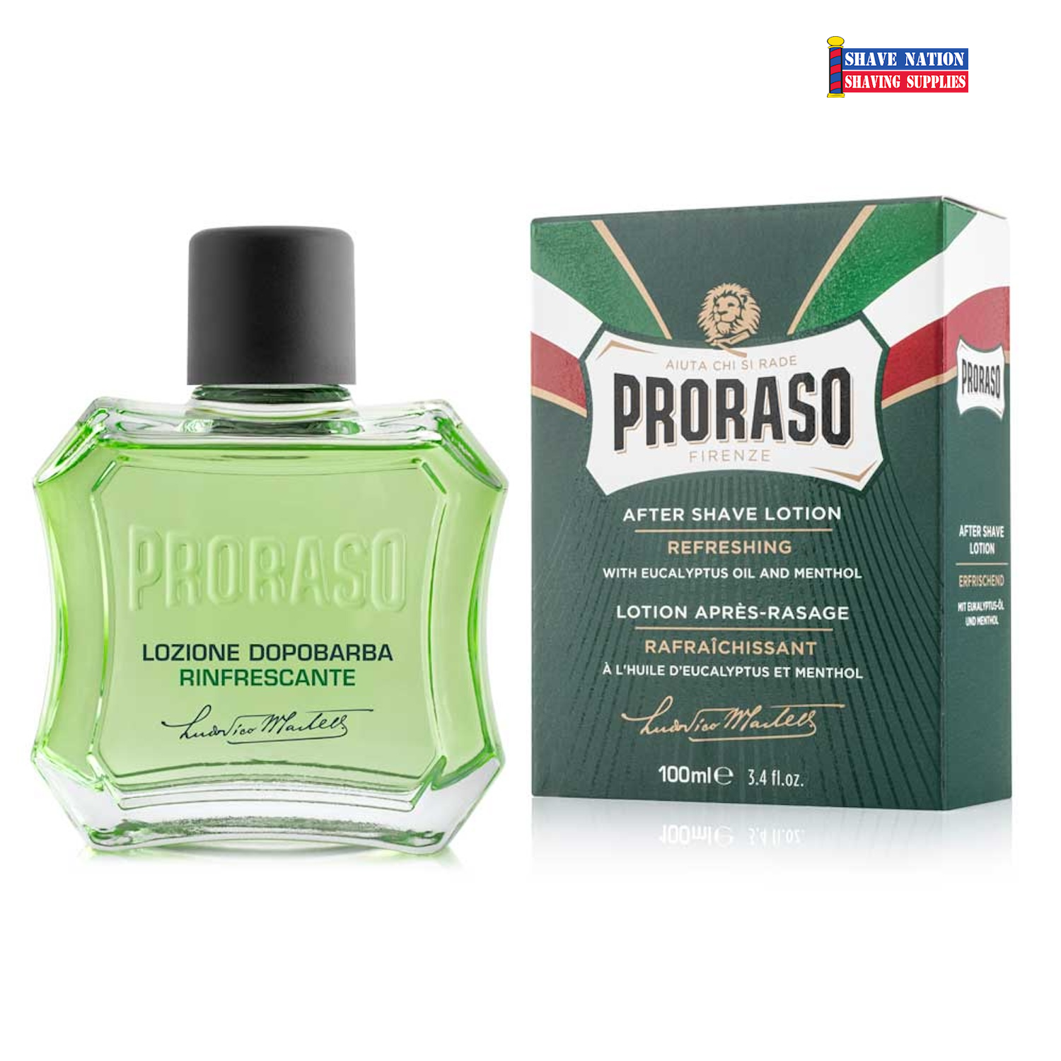 Proraso Aftershave Lotion Refresh-Green New Bottle!