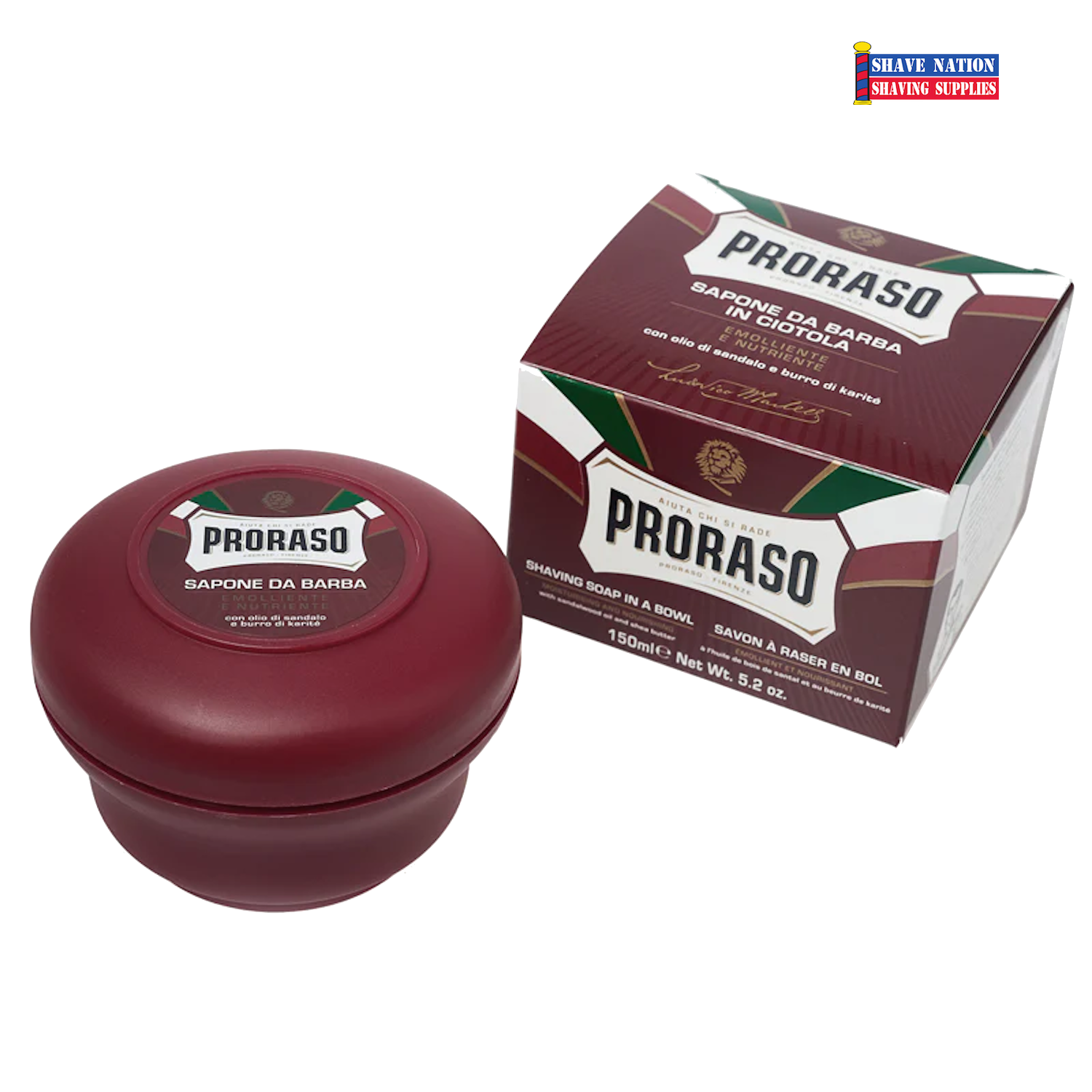 Proraso Shaving Soap Sandalwood and Shea Butter Jar