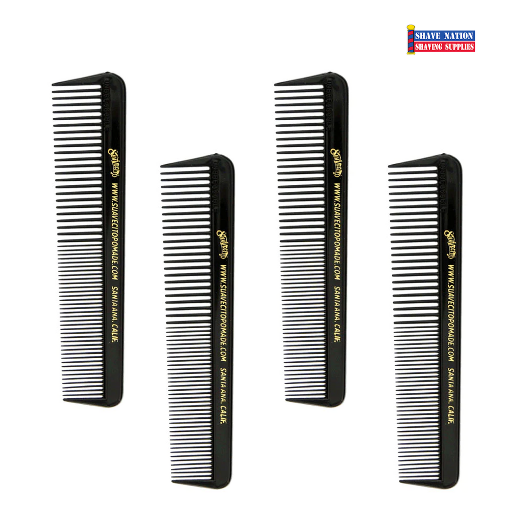 Suavecito 5 Inch Black Pocket Comb 4-Pack