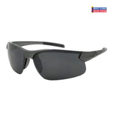 Sport Wrap Semi-Rimless Sunglasses