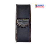 Edwin Jagger Cartridge Razor Case-Black with Orange Stitching