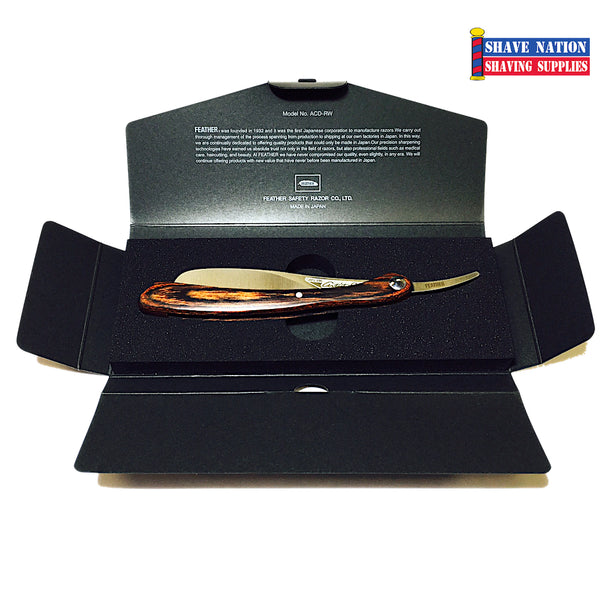 Feather DX Wood Handle Artist Club Folding Straight Razor | Shave