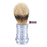 Merkur Silvertip Brush w/ Chrome Barber Pole Handle