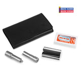 Merkur 46C Satin Safety Razor Travel Set with Blades