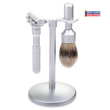 Merkur Futur Adjustable Safety Razor Set 3-Piece Brushed Satin Chrome