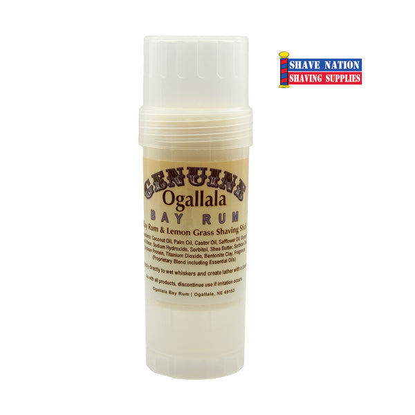 Ogallala Bay Rum & Lemon Grass Shaving Stick Shave Nation Shaving