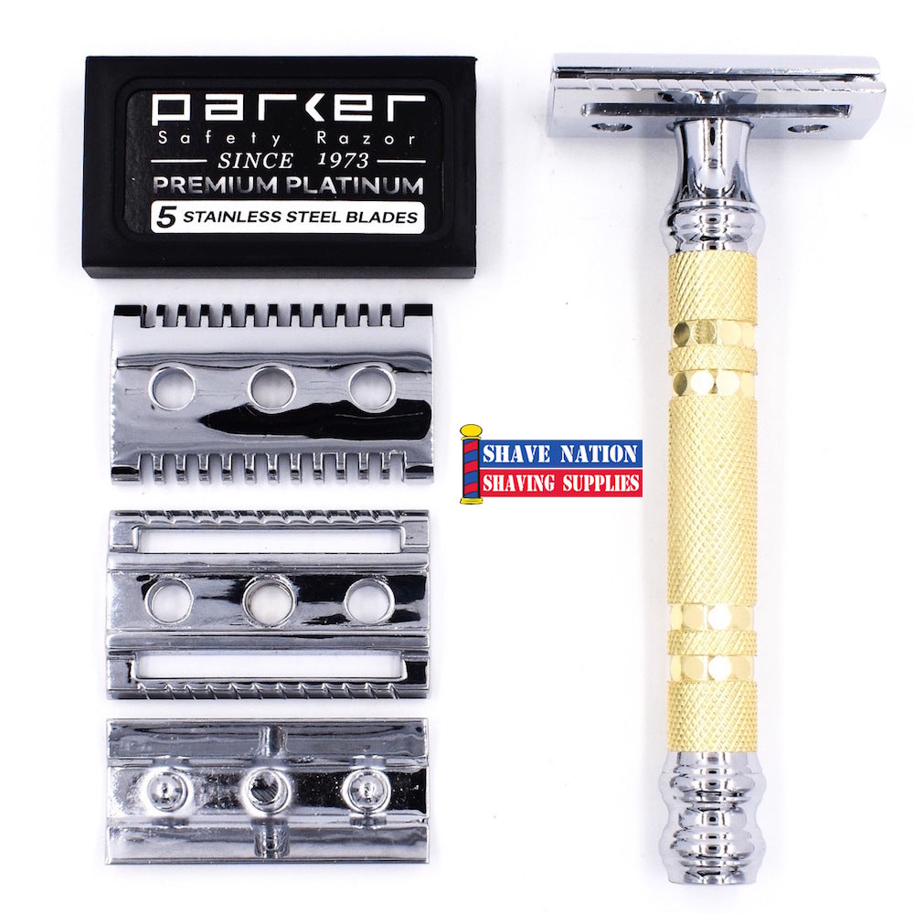 Parker 69CR-Convertible Safety Razor Open Comb-Closed Comb