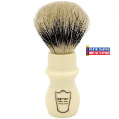 Parker Silvertip Badger Mug Shave Brush White Handle