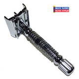 Rockwell R1 Butterfly Safety Razor Gun Metal or White Chrome