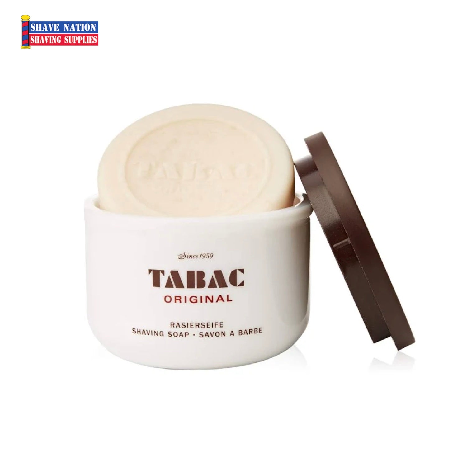 Tabac Shaving Soap in Sturdy Ceramic Bowl