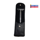 Timor 3-Piece Closed Comb Safety Razor with Travel Pouch and Blades