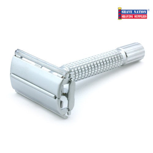 Timor Butterfly Double Edge Safety Razor Matt Chrome Shave Nation