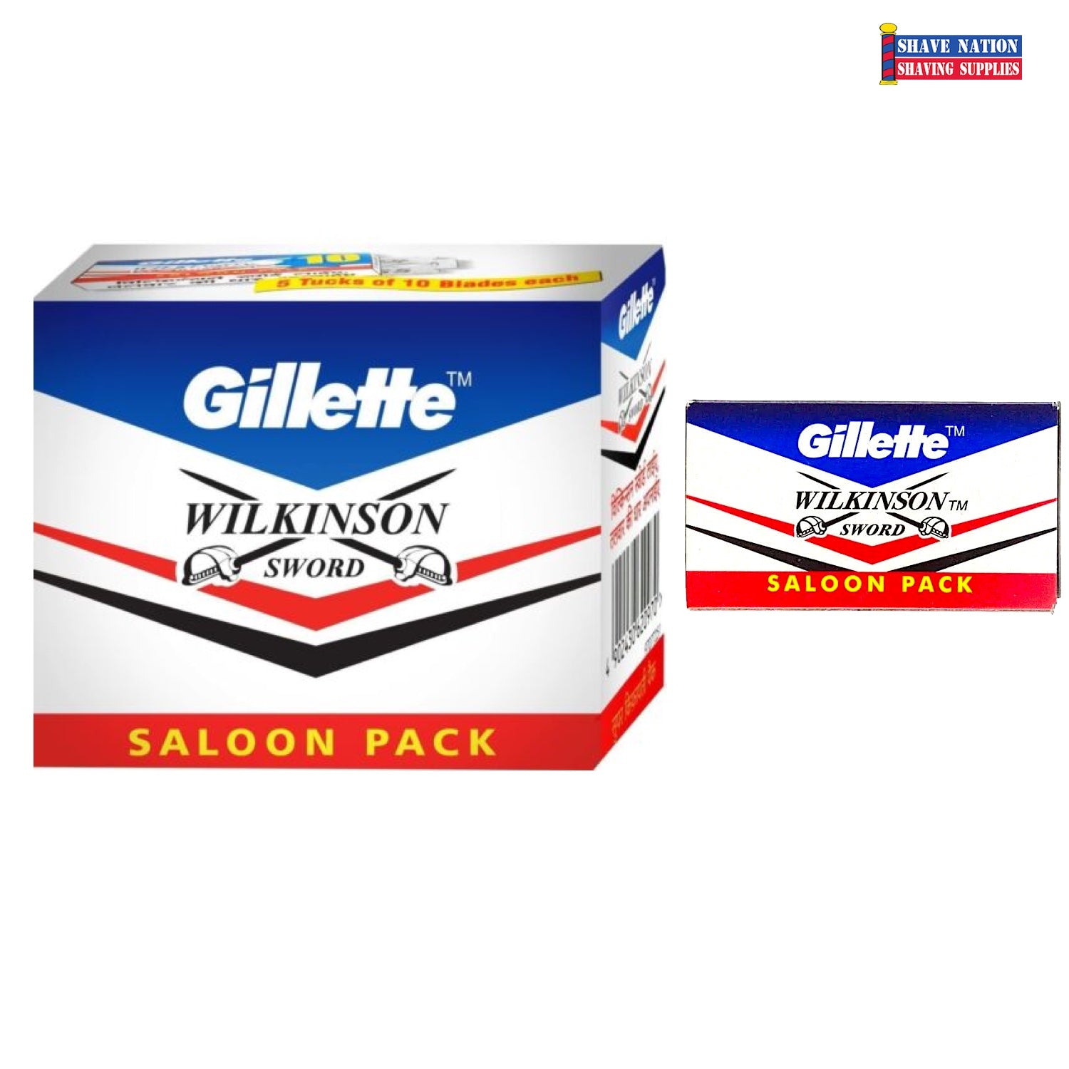 Gillette Wilkinson Sword Blades 50ct Saloon Pack