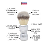 Alpha Outlaw Bulldog G4 Synthetic Brush with Aluminum Handle