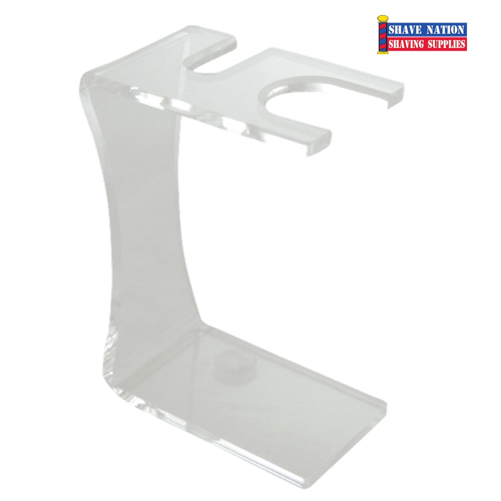Colonel Conk Razor & Brush Stand-Clear Acrylic