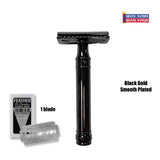 Edwin Jagger Black or Rose Gold Safety Razor Closed Comb