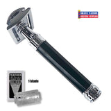 Edwin Jagger Closed Comb DE86811BL Ebony Octagon Safety Razor