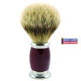 Edwin Jagger Silvertip Badger Shaving Brush Bulbous Red Handle