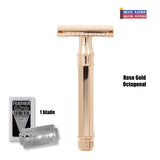 Edwin Jagger Black or Rose Gold Safety Razor Closed Comb