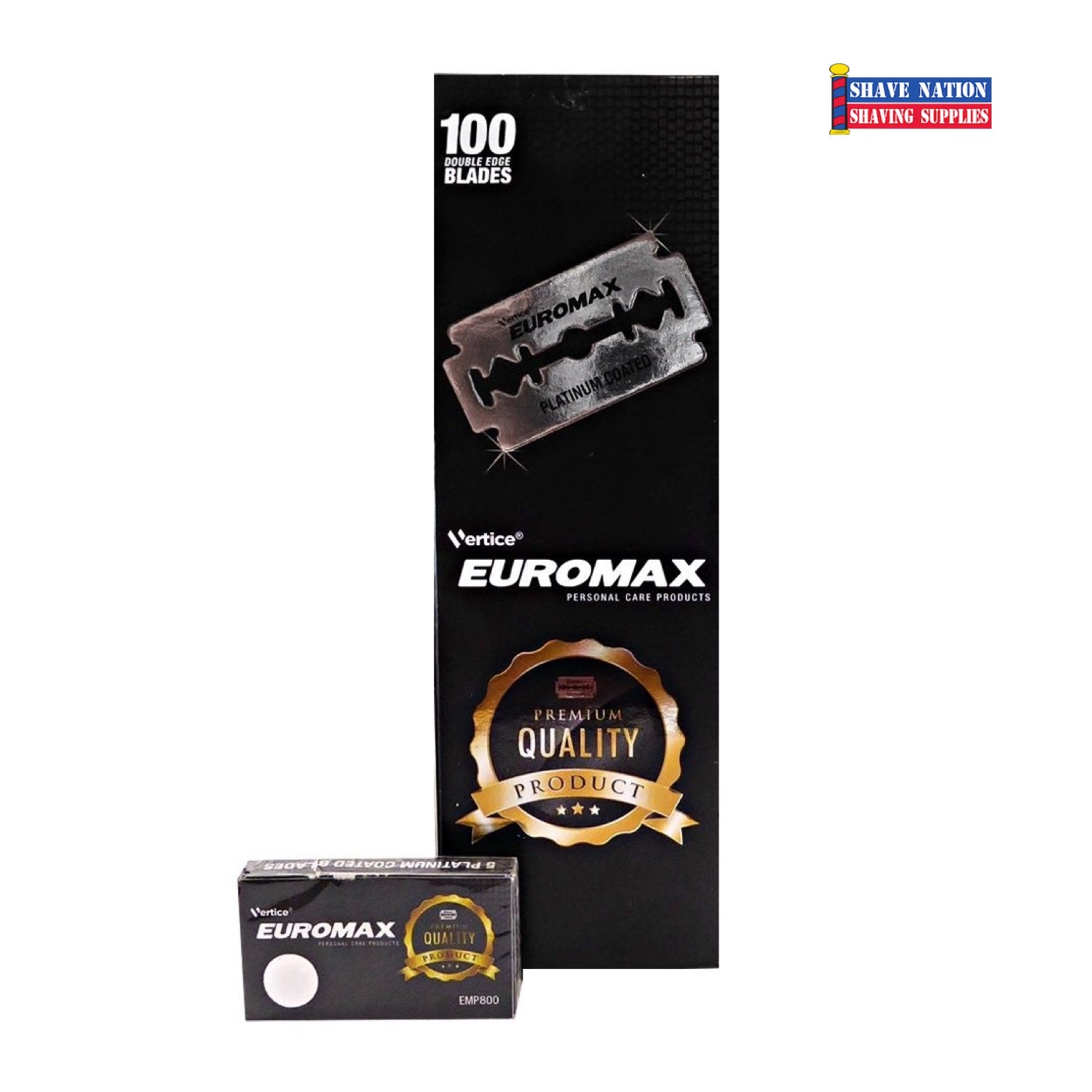 Euromax Platinum Coated DE Blades 100Ct.