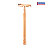 Merkur 24C Extra Long Handle Flat Bar Safety Razor RoseGold