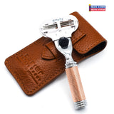 Parker Venus Compatible Travel Razor with Leather Case