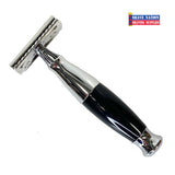 Shave Nation Black and Chrome Closed Comb Safety Razor with Blades