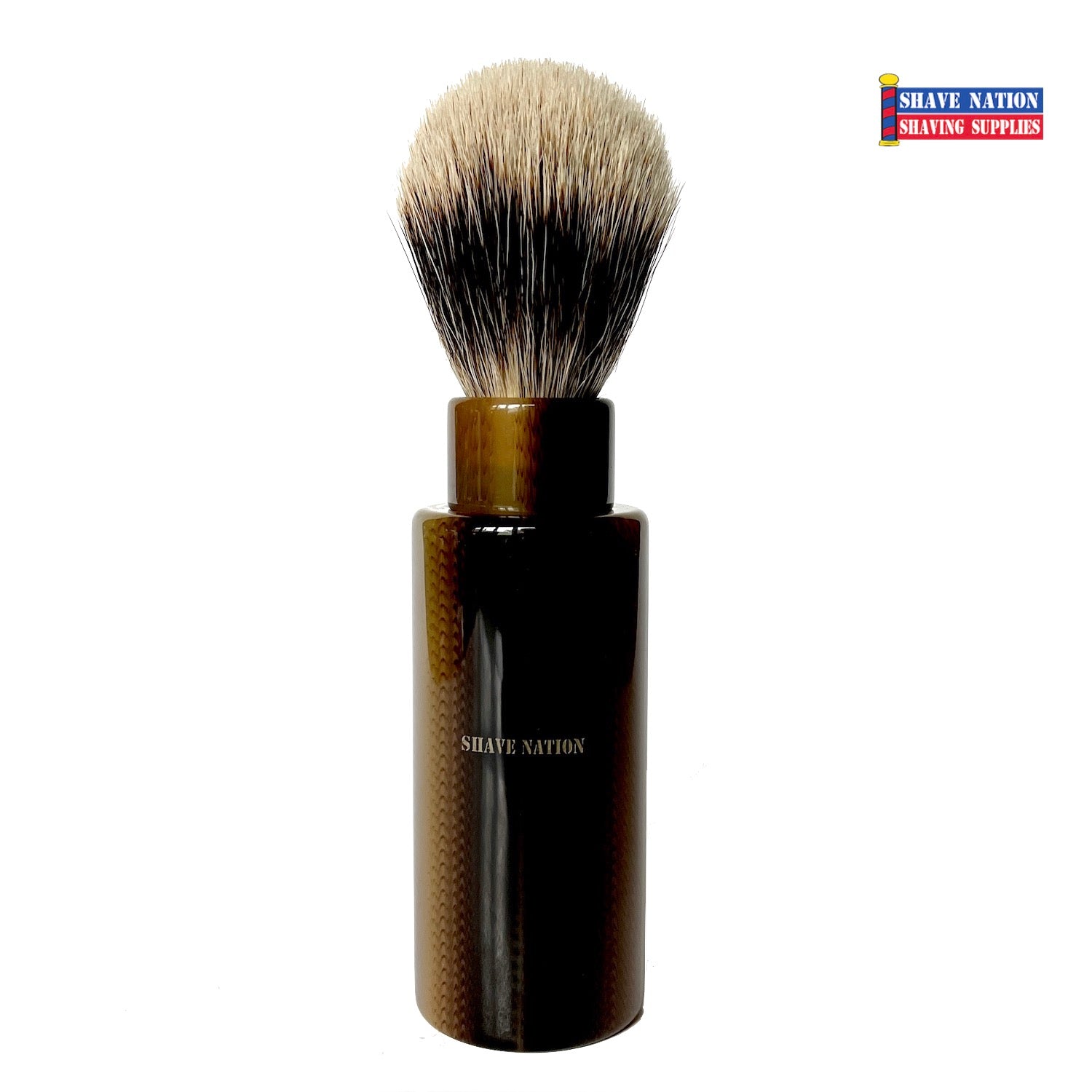Shave Nation Finest Badger Travel Brush Faux Horn