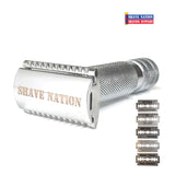 Shave Nation Chubby Closed Comb Safety Razor with Blades