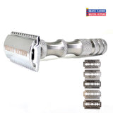 Shave Nation Step-Up Closed Comb Safety Razor with Blades