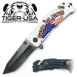 Tiger-USA Spring Assisted Knife - Serrated