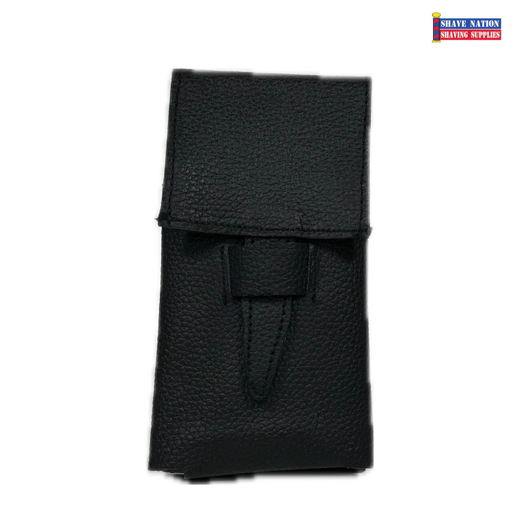 Shave Nation Black Leather Shaving Brush Case