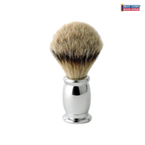 Edwin Jagger Bulbous Chrome Handle Silvertip Badger Shaving Brush