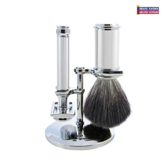 Edwin Jagger DE89 Chrome 3 Piece Safety Razor Set (Synthetic Brush)