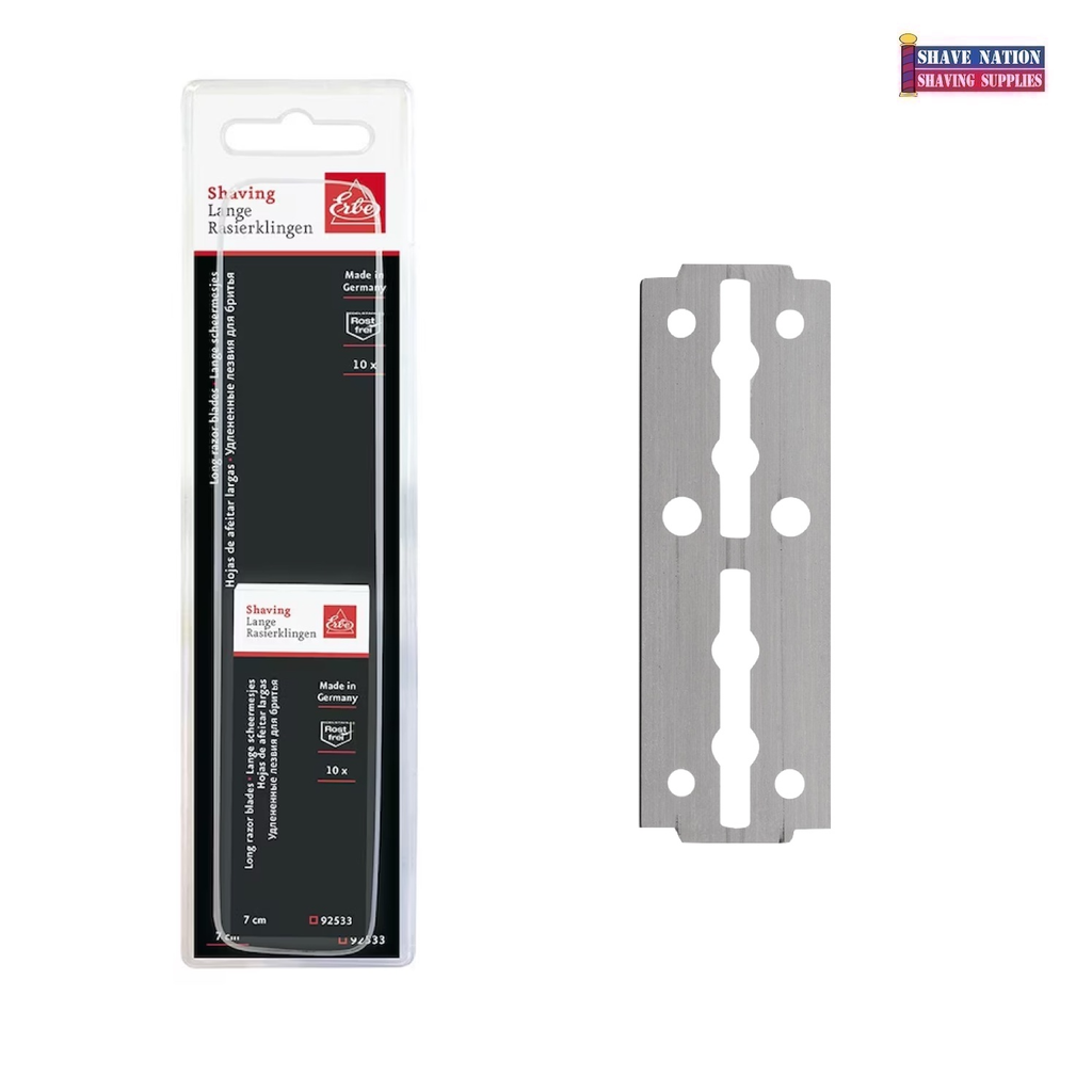 Erbe Solingen Long Razor Blades for Shavette Razors- (For Dovo) 10 pack